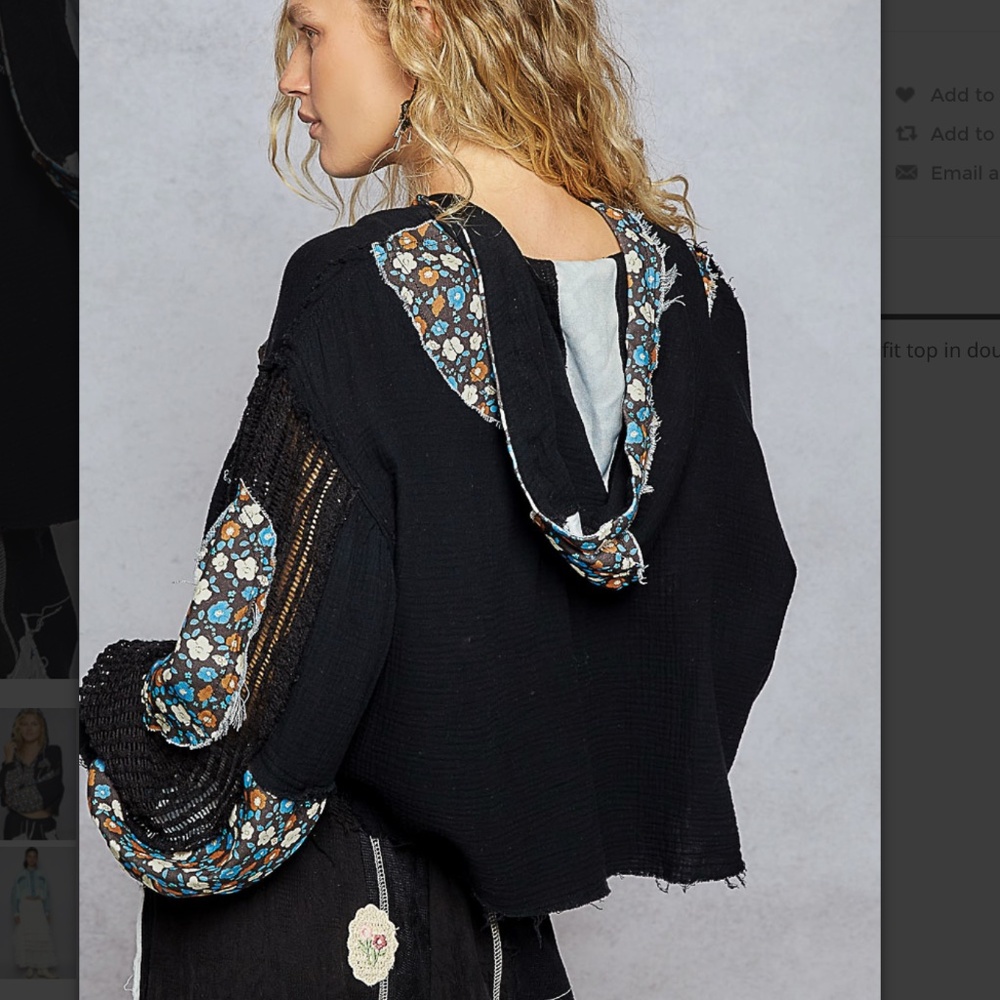 New POL Black Jacket with Floral Pattern - Picture 6 of 8